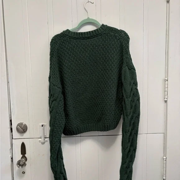 Free People Forest Green Cable Knit Cardigan - Picture 3 of 3